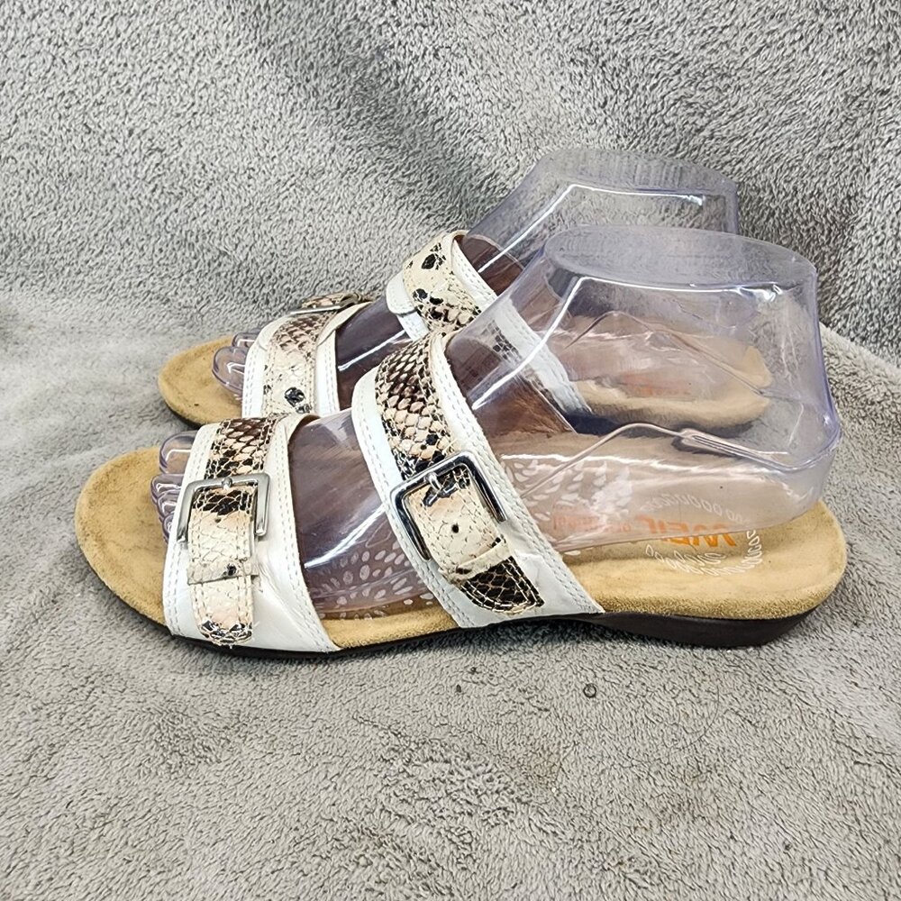 Dr. Andrew Weil Shoes Womens Size 7 Snakeskin Leather Orthoheel Slip On Sandals